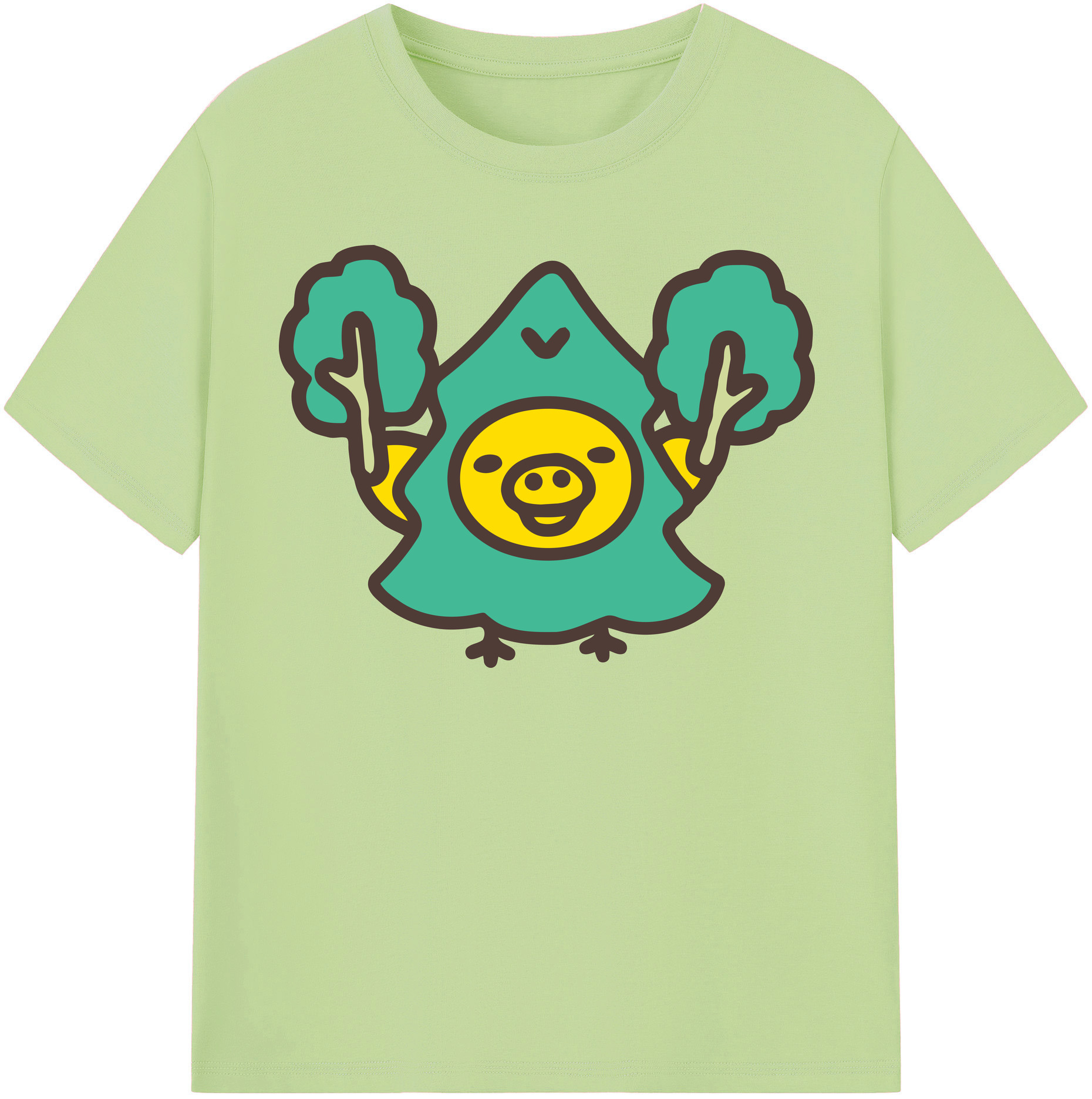 （画像用） リラックマ リラックマ キイロイトリ Rilakkuma Korilakkuma Kiiroitori 綿100％半袖Tシャツ（フロントプリント）